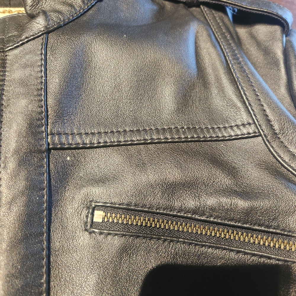 Mango Black Leather Jacket - Picture 5 of 7